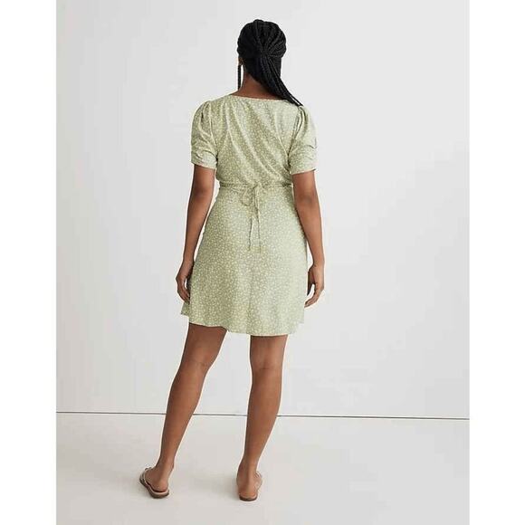 NWOT Madewell Womens Green Seedling V-Neck Button-Front Mini Dress Size 0 NL185 - Picture 3 of 11